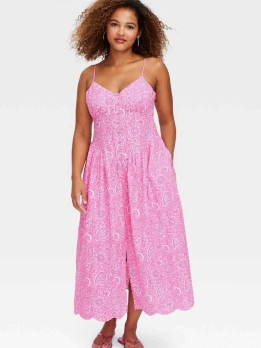 ROLLER RABBIT for Target  X-LARGE NWT Pink Floral Strappy Sun Dress
